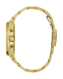 Guess Equity Analog Green Dial Gold Steel Strap Watch For Men - GW0703G2