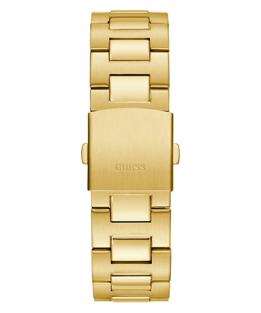 Guess Equity Multifunction Black Dial Gold Steel Strap Watch For Men - GW0703G5