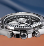 Guess Equity Analog Black Dial Silver Steel Strap Watch For Men - GW0703G1