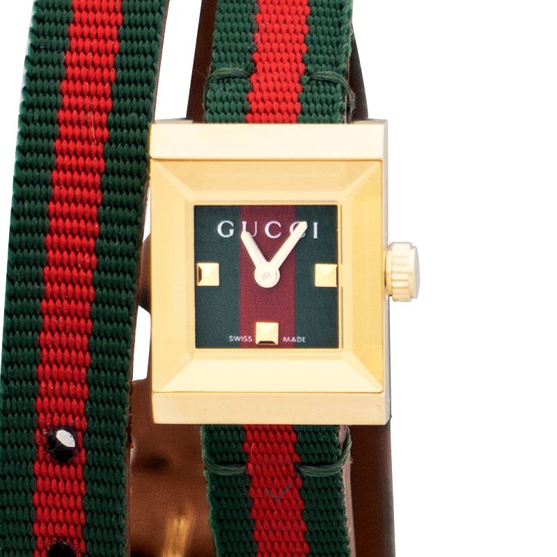 Gucci G-Frame Multicolored Dial Two Tone Nylon Strap Watch For Women - YA128527