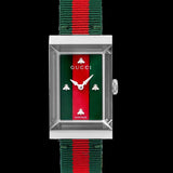 Gucci G-Frame Mother of Pearl Dial Two Tone Nylon Strap Watch For Women - YA147404