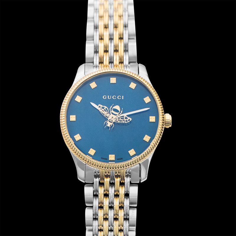 Gucci G Timeless Quartz Blue Dial Two Tone Steel Strap Watch For Women - YA1265029