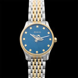 Gucci G Timeless Quartz Blue Dial Two Tone Steel Strap Watch For Women - YA1265029
