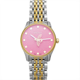 Gucci G Timeless Quartz Pink Dial Two Tone Steel Strap Watch For Women - YA1265030