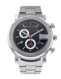 Gucci G Chrono Black Dial Silver Steel Strap Watch For Men - YA101309