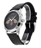 Gucci G Timeless Bee Black Dial Black Leather Strap Watch For Women - YA1264067