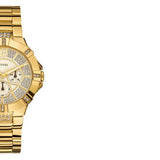 Guess Vista Diamonds Gold Dial Gold Steel Strap Watch for Women - W13573L1