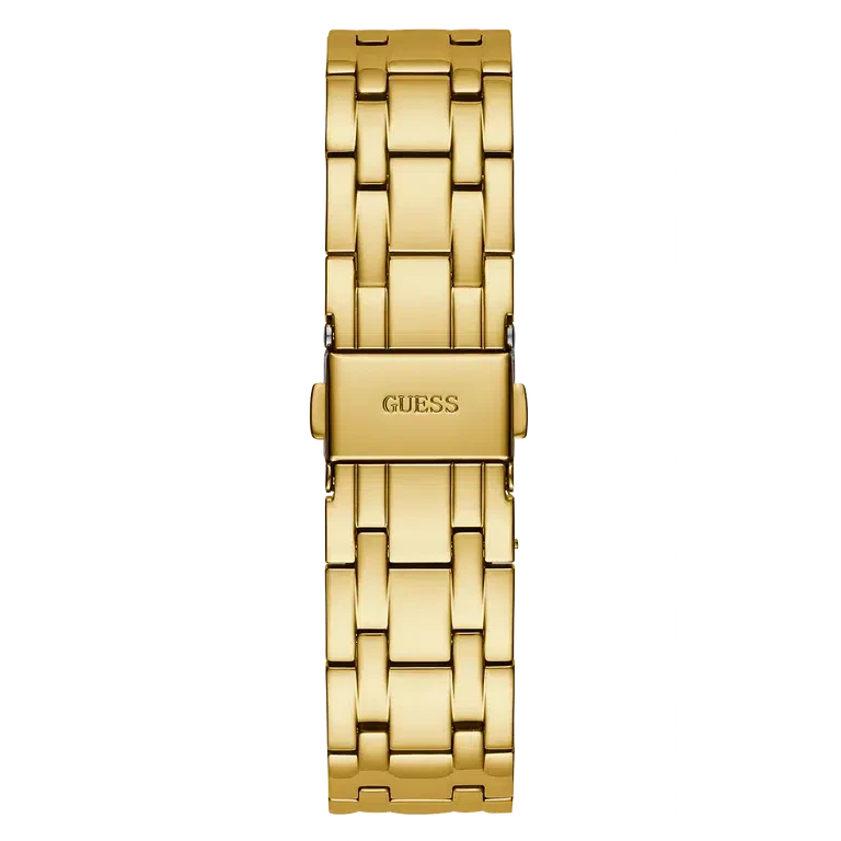 Guess Heiress Multifunction Diamonds Gold Dial Gold Steel Strap Watch for Women - GW0440L2