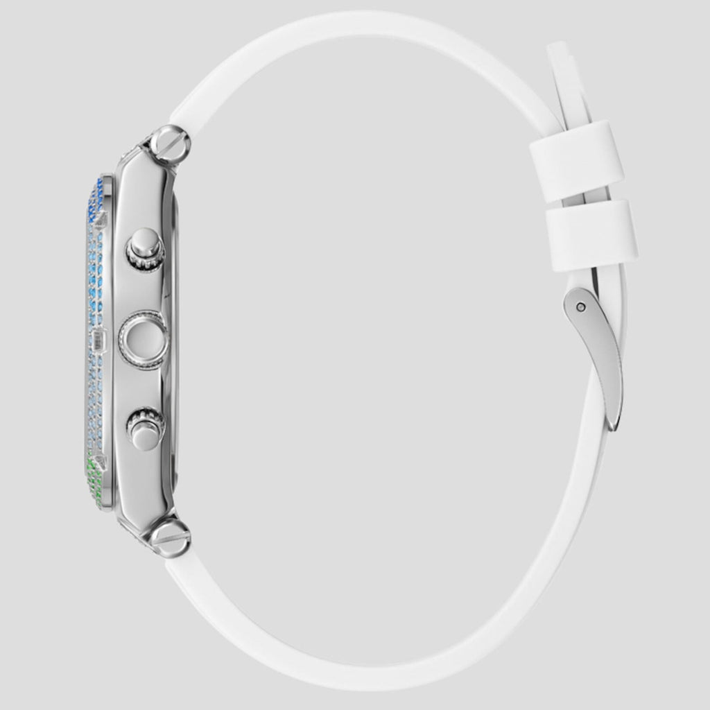 Guess Glitz Pride Limited Edition White Dial White Rubber Strap Watch for Women - GW0407L4