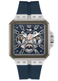 Guess Leo Chronograph Navy Blue Dial Blue Silicone Strap Watch For Men - GW0637G1
