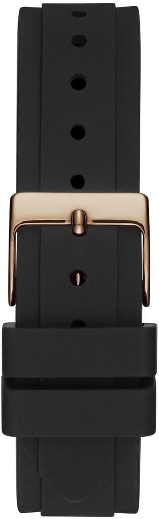 Guess Solstice Diamonds Black Mother of Pearl Dial Black Rubber Strap Watch for Women - GW0113L2