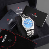 Tudor Royal Automatic Blue Dial Silver Steel Strap Watch for Men - M28600-0005