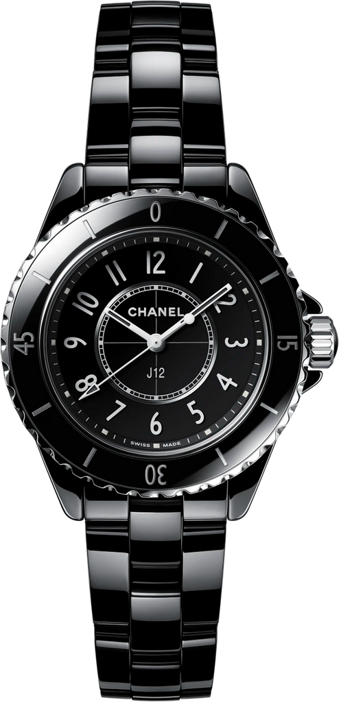 Chanel J12 Quartz Black Dial Black Steel Strap Watch for Women - J12 H5695