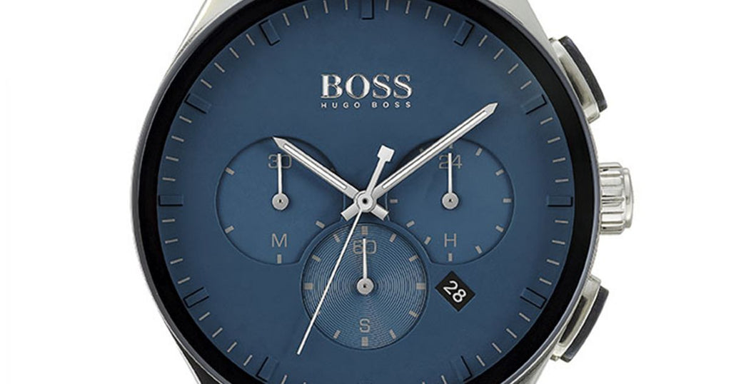 Hugo Boss Peak Chronograph Blue Dial Silver Steel Strap Watch for Men - 1513763