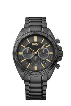 Hugo Boss Driver Black Dial Black Steel Strap Watch for Men - 1513277