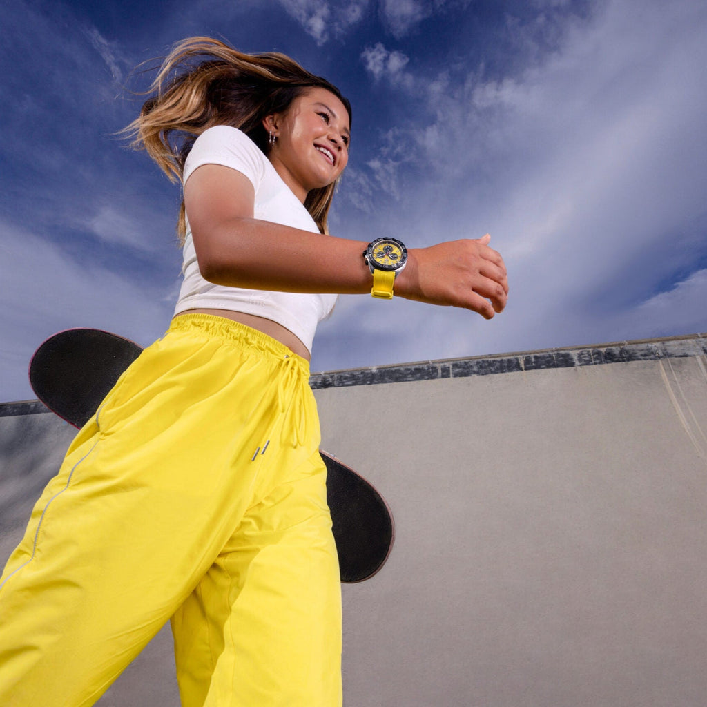 Tag Heuer Formula 1 Chronograph Yellow Dial Yellow Rubber Strap Watch for Men - CAZ101AM.FT8054