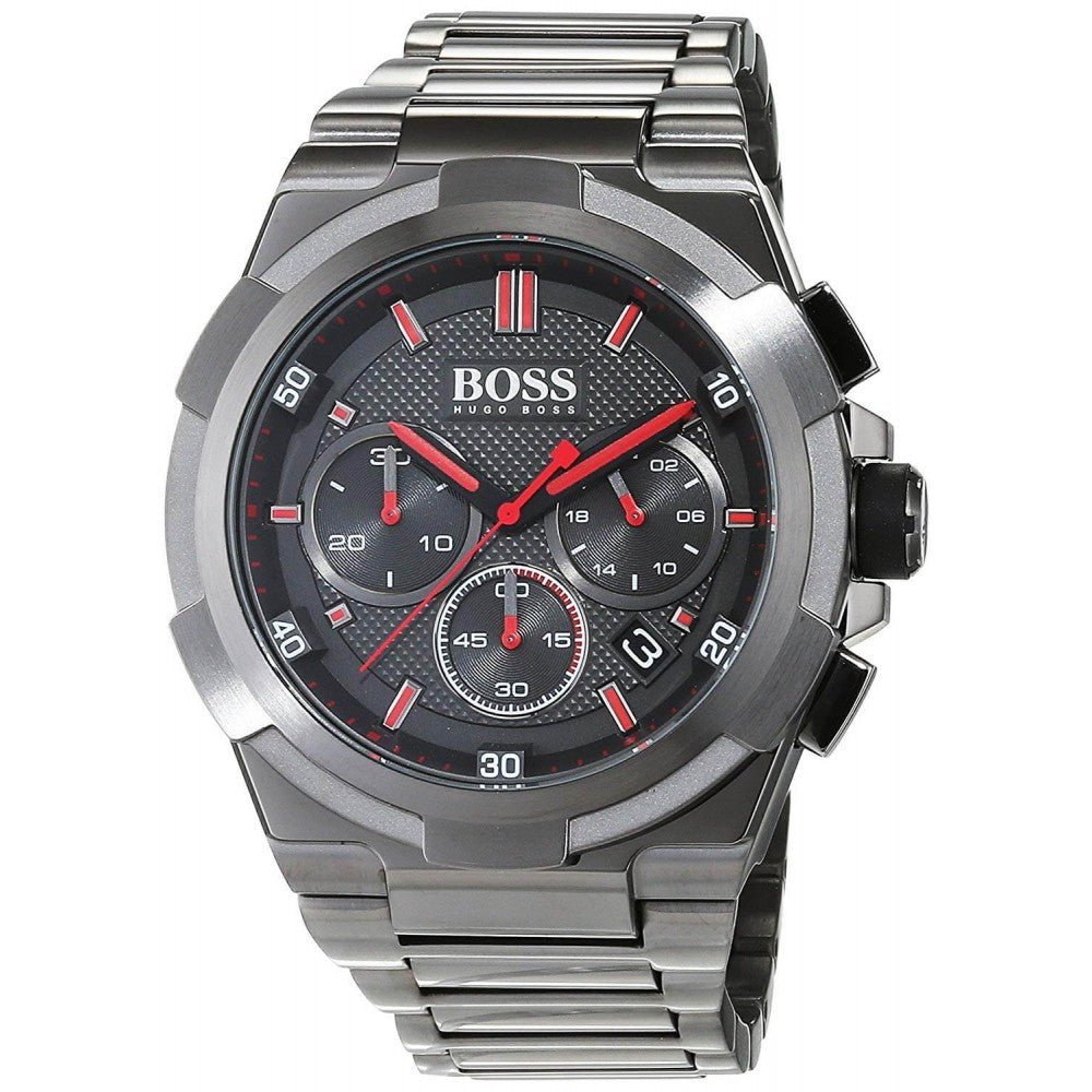 Hugo Boss Supernova Grey Dial Grey Steel Strap Watch for Men - 1513361