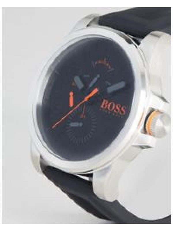 Hugo Boss Detroit Sport Quartz Black Dial Black Rubber Strap Watch for Men - 1550006