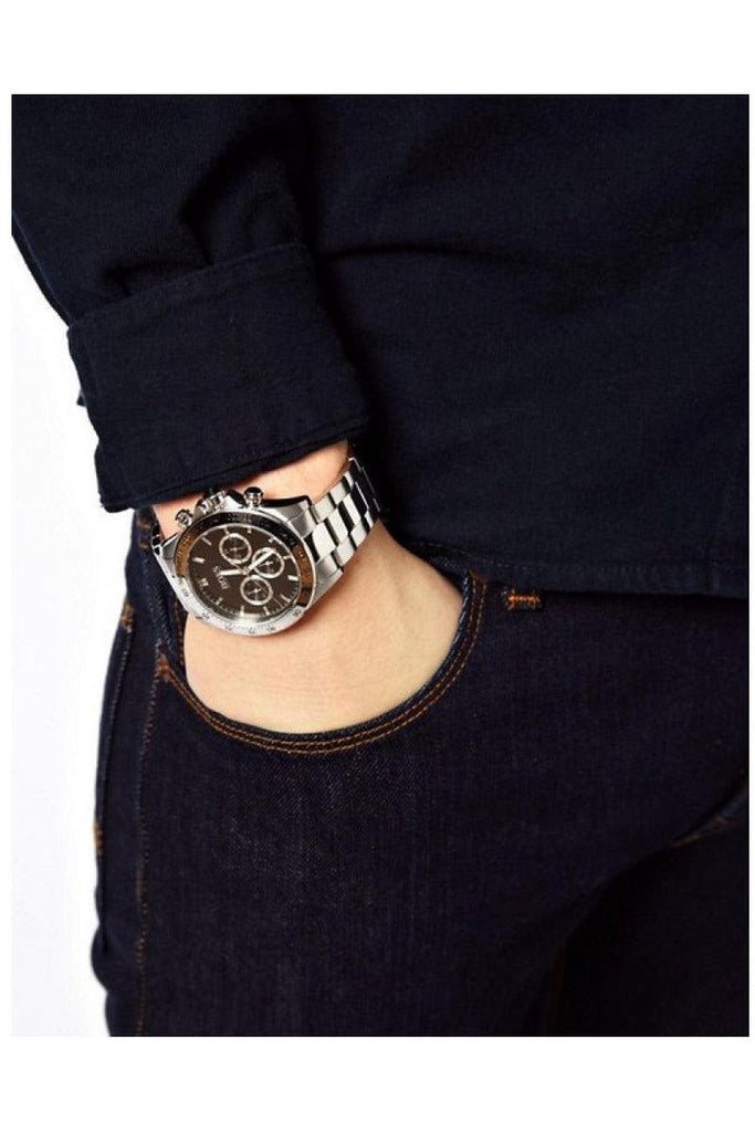 Hugo Boss Ikon Black Dial Silver Steel Strap Watch for Men - 1512965