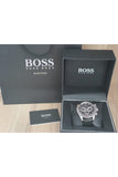 Hugo Boss Ikon Black Dial Black Leather Strap Watch for Men - 1513178
