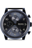 Hugo Boss Navigator Black Dial Black Leather Strap Watch for Men - 1513497
