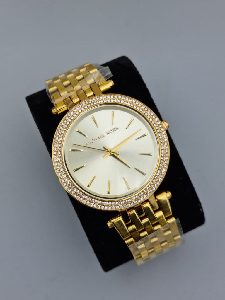 Michael Kors Darci Silver Dial Gold Stainless Steel Strap Watch for Women - MK3191