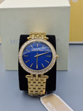 Michael Kors Darci Blue Dial Gold Steel Strap Watch for Women - MK3406