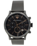 Maserati Epoca Chronograph Black Dial Black Mesh Strap Watch For Men - R8873618013