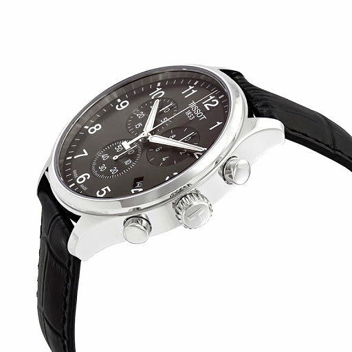 Tissot Chrono XL Classic Black Dial Black Leather Strap Watch For Men - T116.617.16.057.00