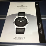 Movado Museum Black Dial Black Leather Strap Watch For Men - 606502