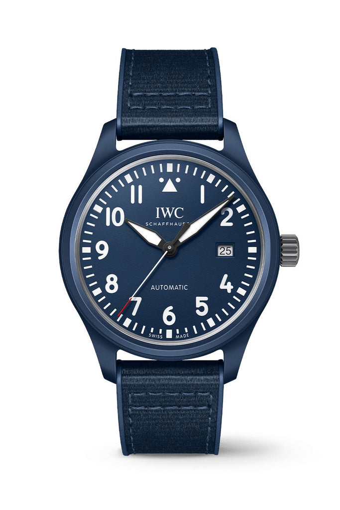 IWC Pilot’s Watch Automatic "Laureus Sport for Good" Edition Blue Dial Blue Nylon Strap Watch for Men - IW328101
