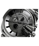 Diesel Mega Chief Chronograph Grey Dial Grey Steel Strap Watch for Men - DZ4282