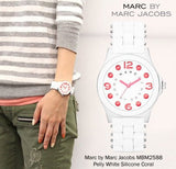 Marc Jacobs Pelly White Dial White Silicone Strap Watch for Women - MBM2588