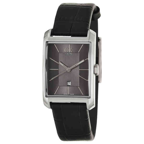 Calvin Klein Window Black Dial Black Leather Strap Watch for Men - K2M23107