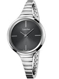 Calvin Klein Lively Black Dial Silver Steel Strap Watch for Women - K4U2312S