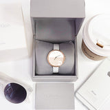 Calvin Klein Rise White Dial White Leather Strap Watch for Women - K7A236LH