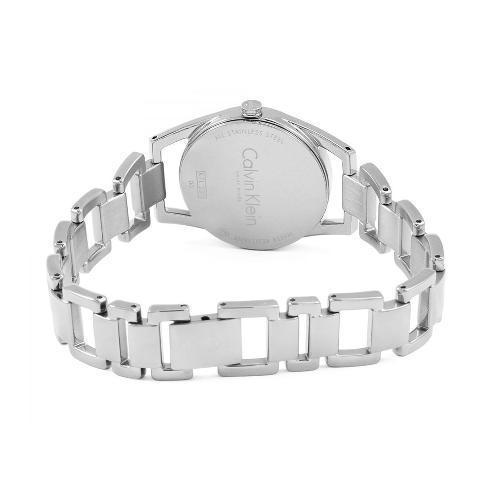 Calvin Klein Dainty Silver Dial Silver Steel Strap Watch for Women - K7L23146