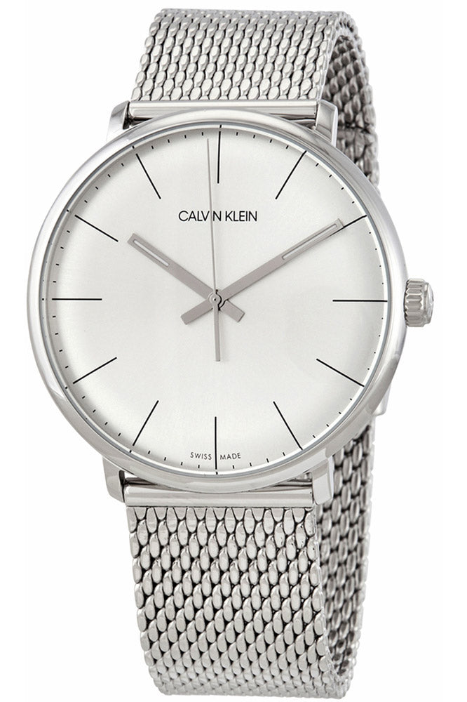 Calvin Klein White Dial Silver Mesh Bracelet Watch for Women - K8M21126