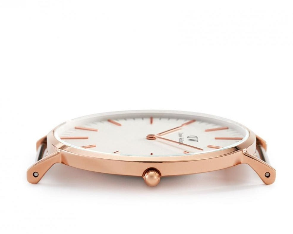 Daniel Wellington Classic Warwick White Dial Two Tone Nylon Strap Watch for Men - DW00100005