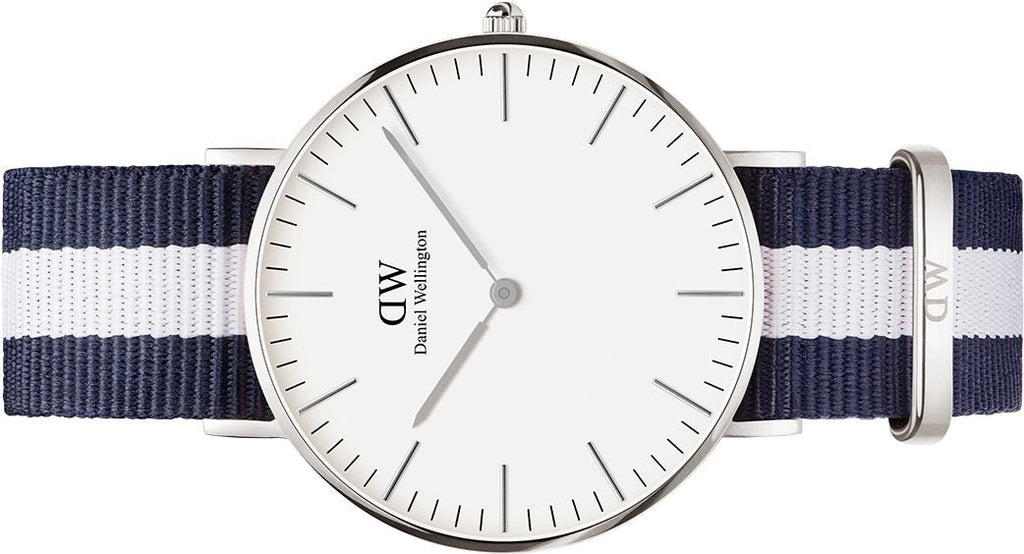 Daniel Wellington Classic Glasgow White Dial Two Tone NATO Strap Unisex Watch - DW00100047