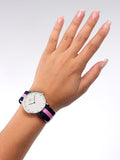 Daniel Wellington Classy Winchester White Dial Two Tone NATO Strap Watch For Women - DW00100081
