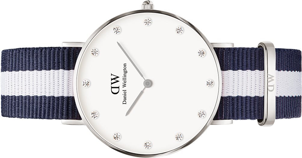 Daniel Wellington Classy Glasgow White Dial Two Tone Nylon Strap Watch For Women - DW00100082