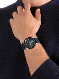 Tommy Hilfiger Austin Quartz Blue Dial Blue Rubber Strap Watch for Men - 1791635