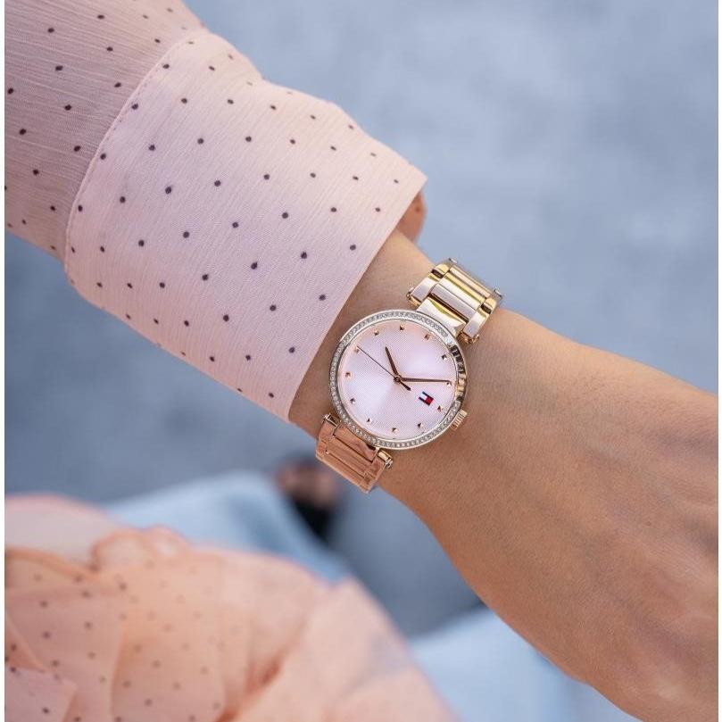 Tommy Hilfiger Lynn Quartz Rose Gold Dial Rose Gold Steel Strap Watch For Women - 1782237