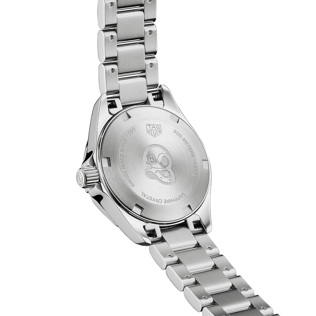 Tag Heuer Aquaracer Diamonds Mother of Pearl Dial Silver Steel Strap Watch for Women - WBD1414.BA0741