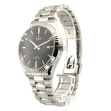 Tudor Style Automatic Black Dial Silver Steel Strap Watch for Men - M12710-0003