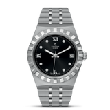Tudor Royal Automatic Diamonds Black Dial Silver Steel Strap Watch for Men - M28600-0004