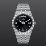 Tudor Royal Automatic Diamonds Black Dial Silver Steel Strap Watch for Men - M28600-0004