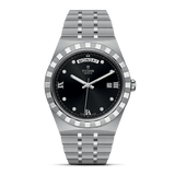 Tudor Royal Automatic Diamonds Black Dial Silver Steel Strap Watch for Men - M28600-0004