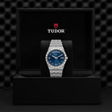 Tudor Royal Automatic Diamonds Blue Dial Silver Steel Strap Watch for Men - M28600-0006